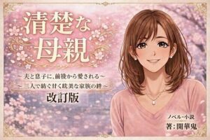 清楚な母親 〜夫と息子に、前後から愛される〜 〜三人で紡ぐ甘く耽美な家族の絆〜 改訂版 アイキャッチ画像 【ムフフな同人データベース】